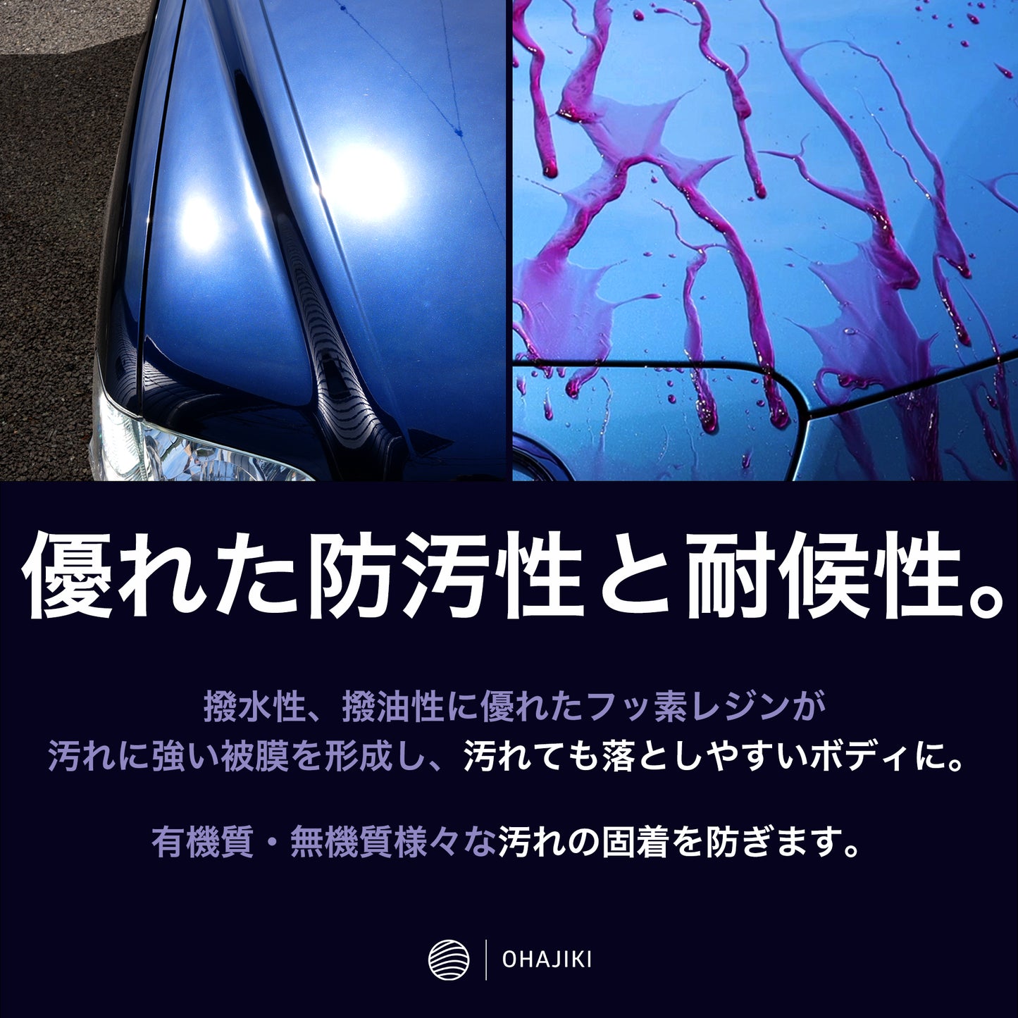 OHAJIKI コートG 日本製SiO2コーティング フッ素樹脂シリコーンレジン高濃度配合 車用コーティング剤 100ml