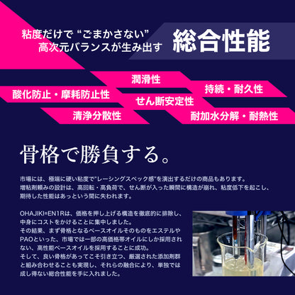 OHAJIKI レーシングオイル EN1R (１L/４L) エンジンオイル エステル PAO 競技用 ４サイクルエンジンオイル （４輪/２輪用）本物の100％化学合成 バイク使用可能（MA2相当） ST0